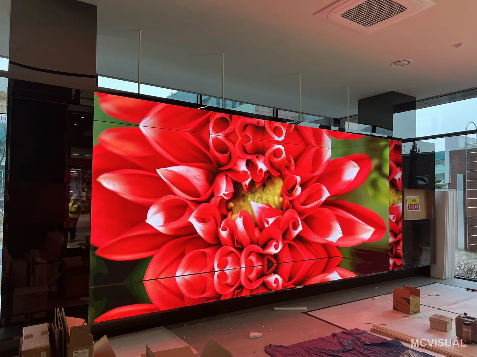 Taekwang Group, South Korea — P2 fine-pitch wall in a corporate reception space