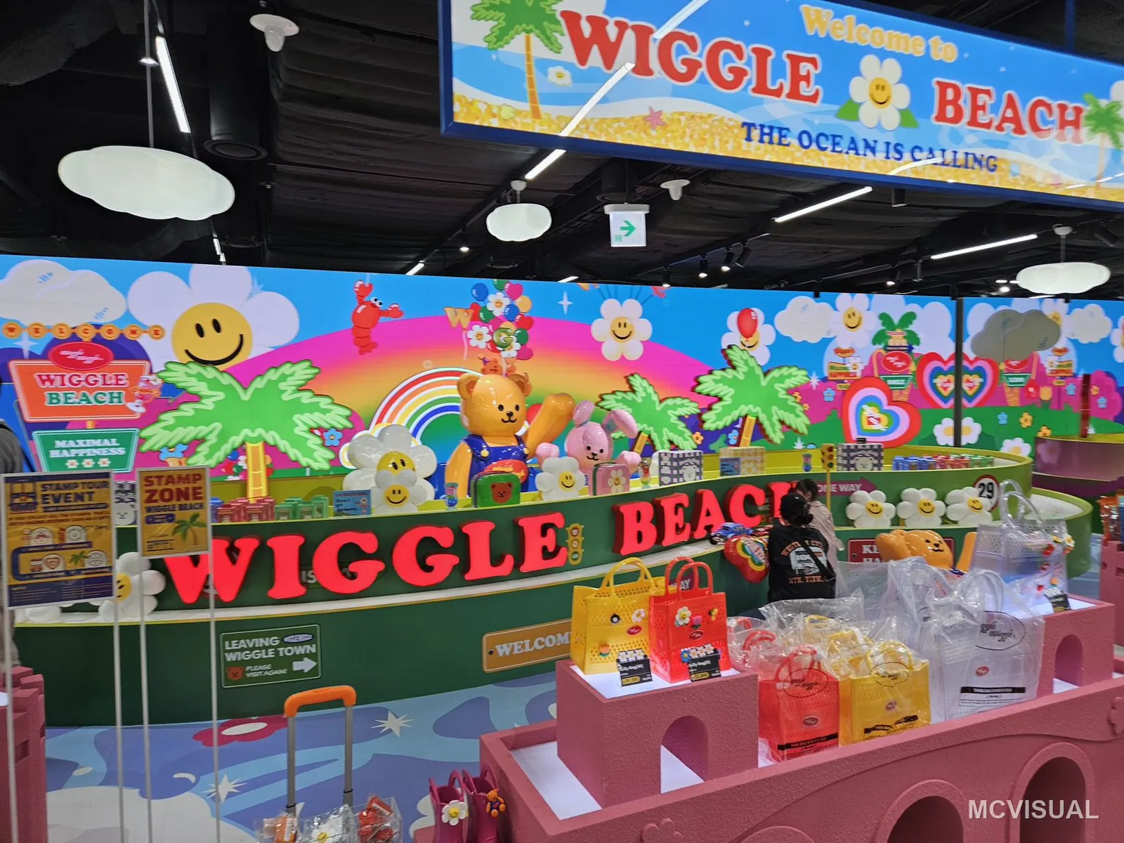 Wiggle Wiggle store, South Korea — Brand content at the entrance to the play area. The colour here was checked against the brand's own artwork at the 